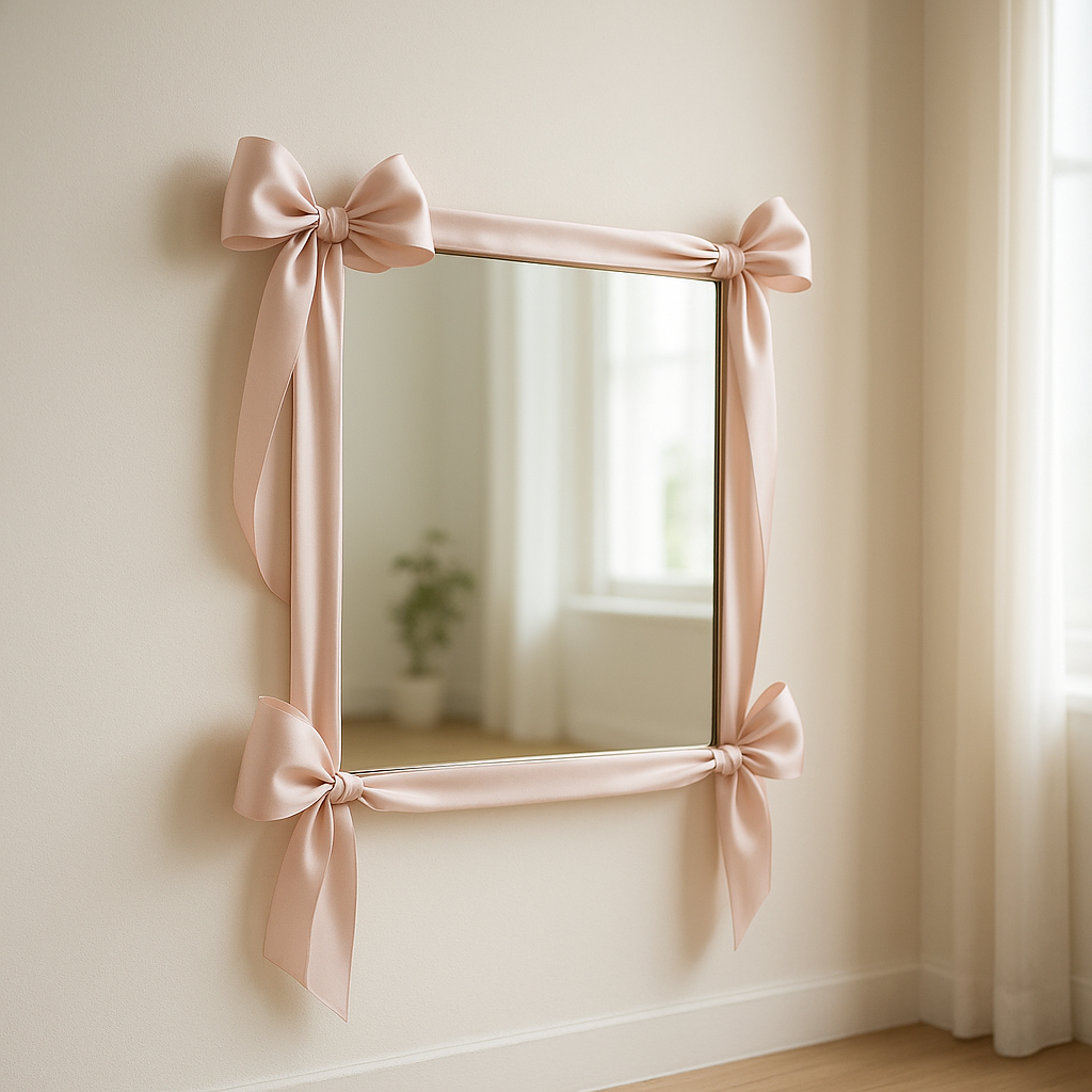 Ribbon-Tied Mirror Frame DIY: Transform a Plain Mirror in 30 Minutes