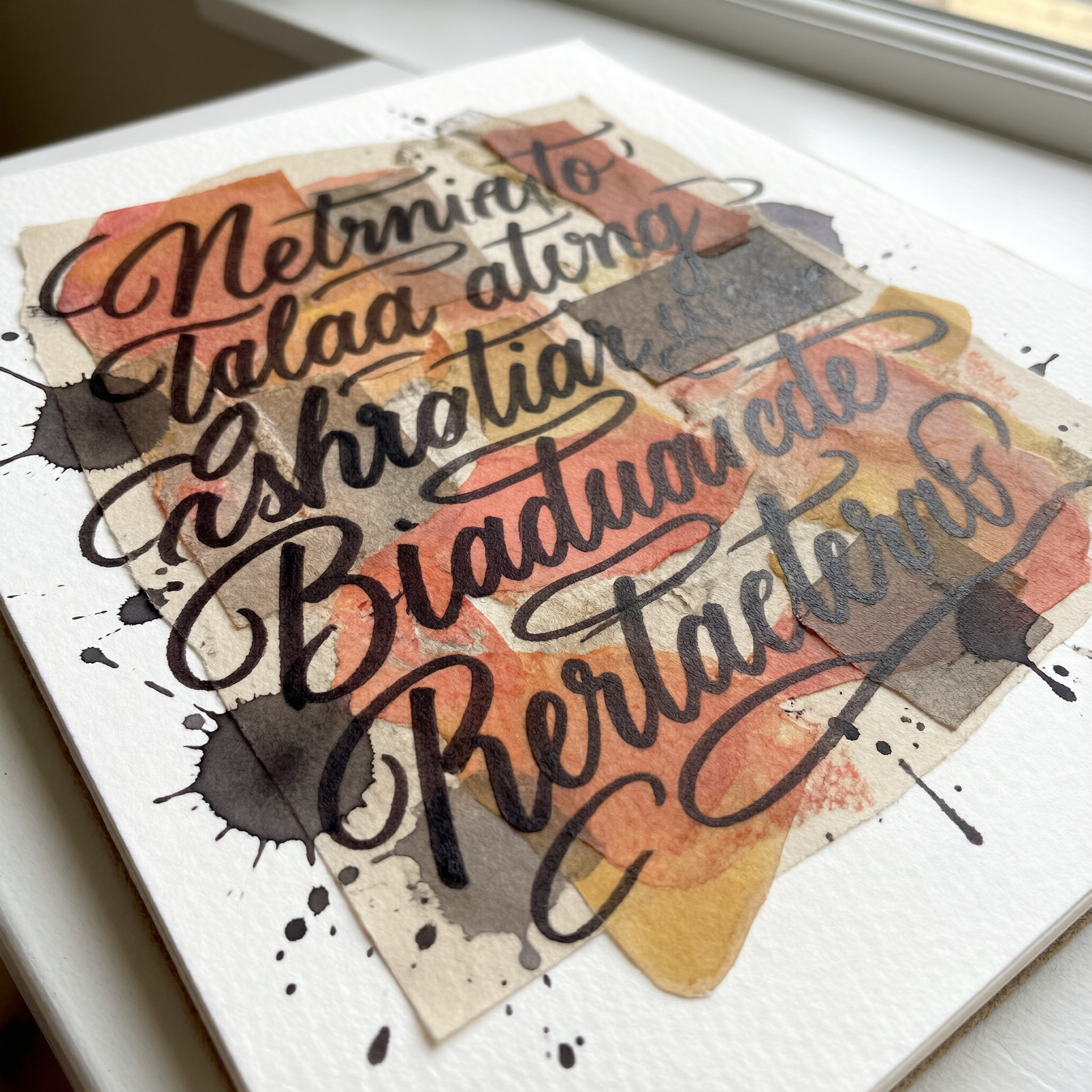 Mixed Media Collage Art: Combining Hand Lettering and Gel Printing
