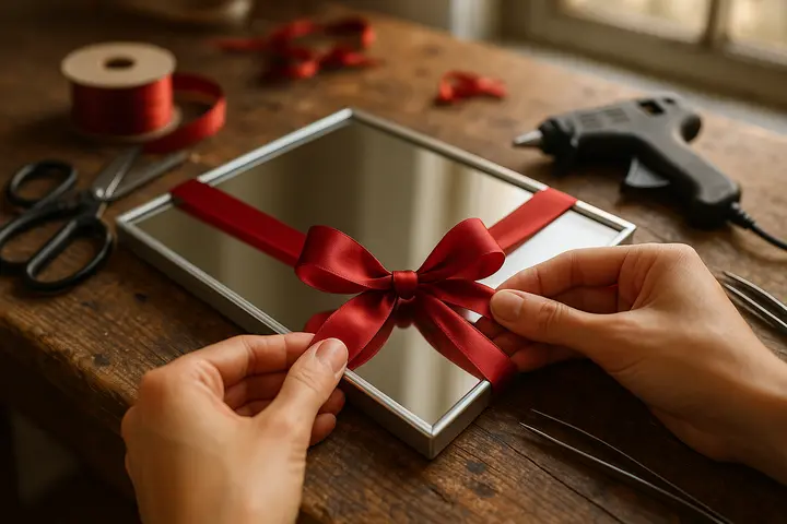 Ribbon-Tied Mirror Frame DIY: Transform a Plain Mirror in 30 Minutes