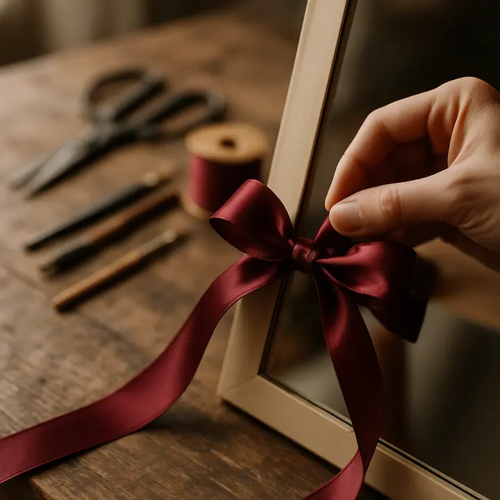 Ribbon-Tied Mirror Frame DIY: Transform a Plain Mirror in 30 Minutes